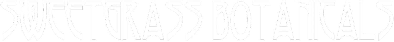 Logo of Sweetgrass Botanicals, showcasing the brand name in a stylish, modern font, emphasizing its focus on natural products and botanical ingredients.
