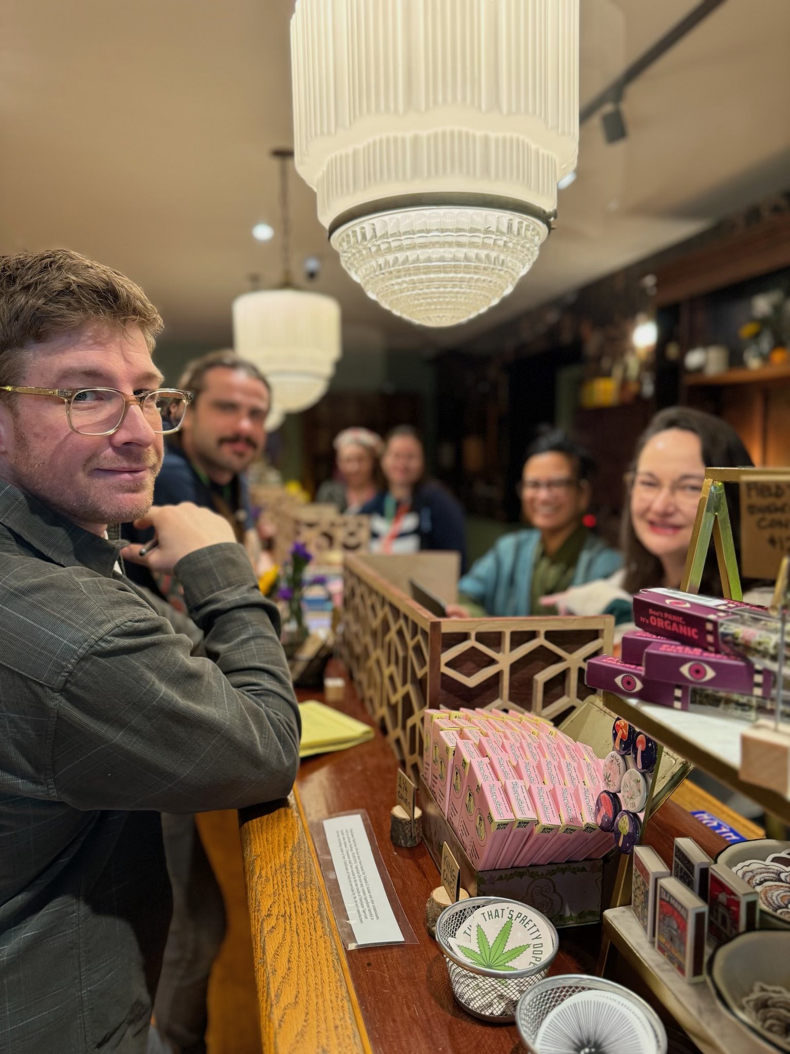 Team Members and Cusotmers Inside at the Budbar Sweetgrass Botanicals Lee Dispensary in Massachusetts